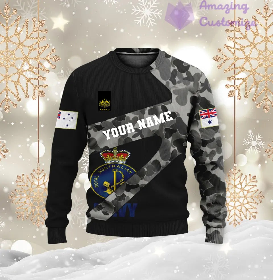 Personalized Australian Soldier/ Veteran Camo With Name And Rank T-Shirt 3D Printed  - 17062272