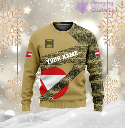 Personalized Austrian Soldier/ Veteran Camo With Name And Rank Ugly Sweater 3D Printed - 17062272