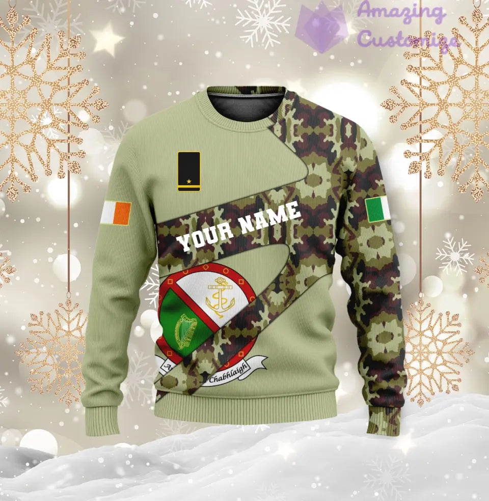 Personalized Ireland Soldier/ Veteran Camo With Name And Rank Hoodie 3D Printed  - 3001240001