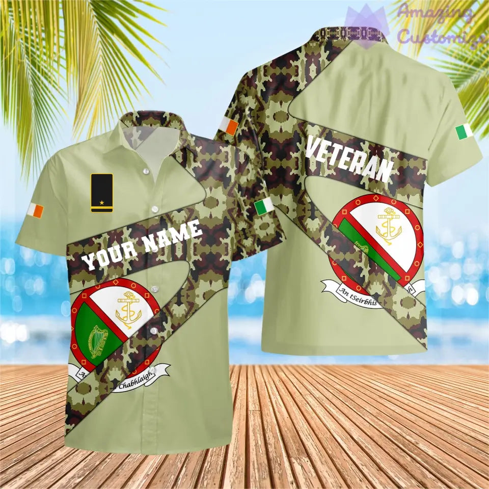 Personalized Ireland Soldier/ Veteran Camo With Name And Rank Hoodie 3D Printed  - 3001240001