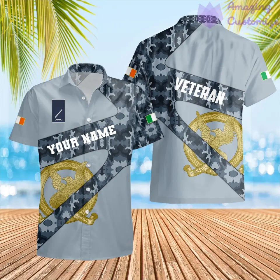 Personalized Ireland Soldier/ Veteran Camo With Name And Rank Hoodie 3D Printed  - 3001240001