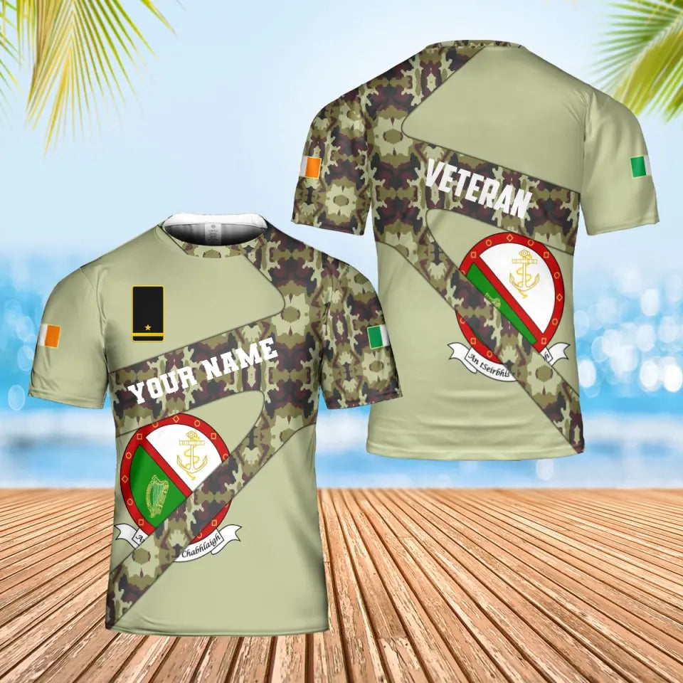 Personalized Ireland Soldier/ Veteran Camo With Name And Rank Hoodie 3D Printed  - 3001240001
