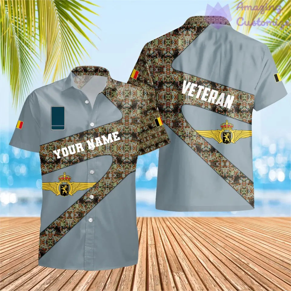 Personalized Belgium Soldier/ Veteran Camo With Name And Rank Hoodie 3D Printed  - 3001240001