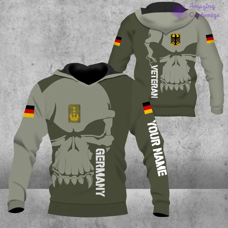 Personalized Germany Soldier/ Veteran Camo With Name And Rank Hoodie 3D Printed  - 1602240001
