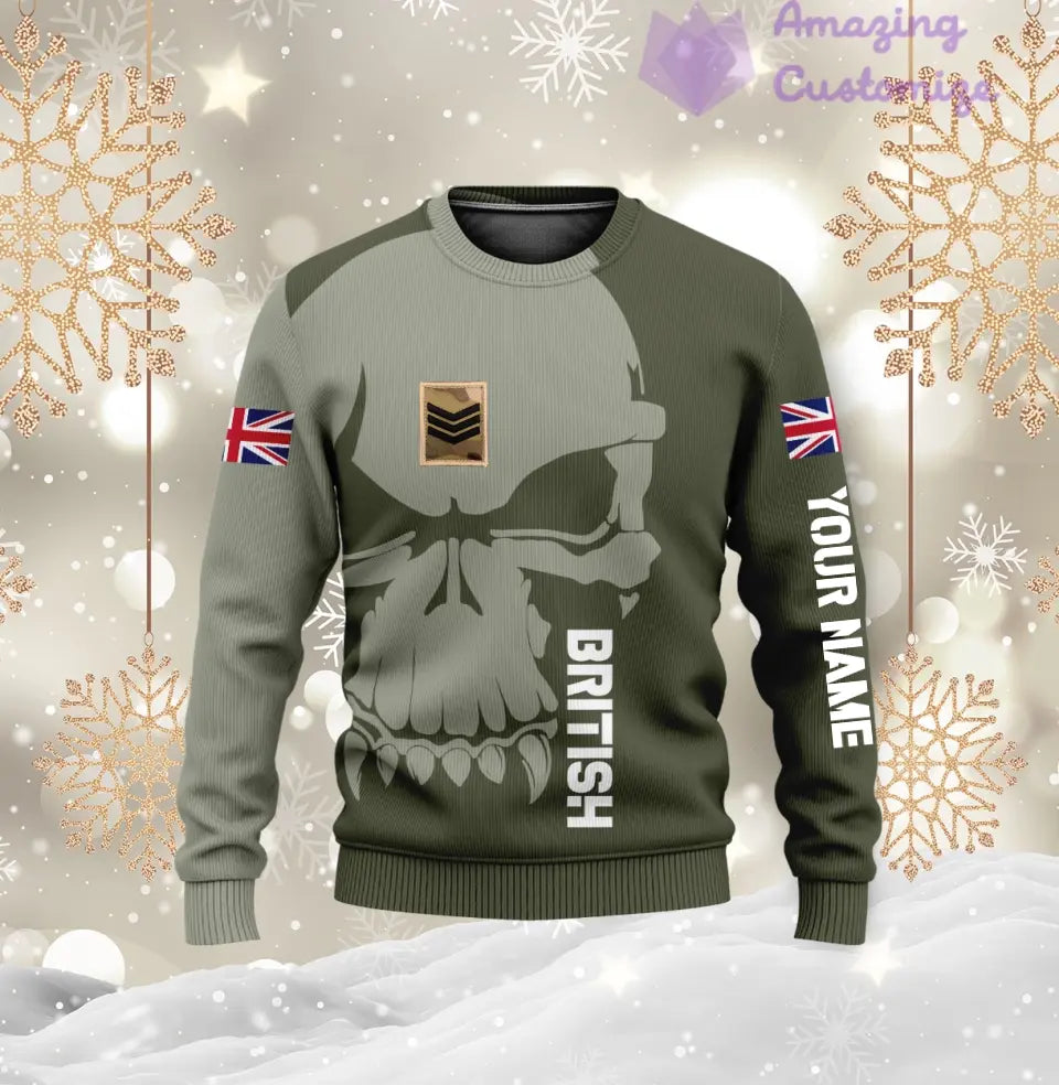 Personalized UK Soldier/ Veteran Camo With Name And Rank Hoodie 3D Printed  - 1602240001
