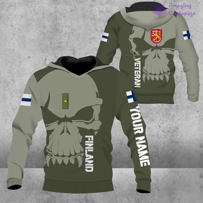 Personalized Finland Soldier/ Veteran Camo With Name And Rank Hoodie 3D Printed  - 17080416