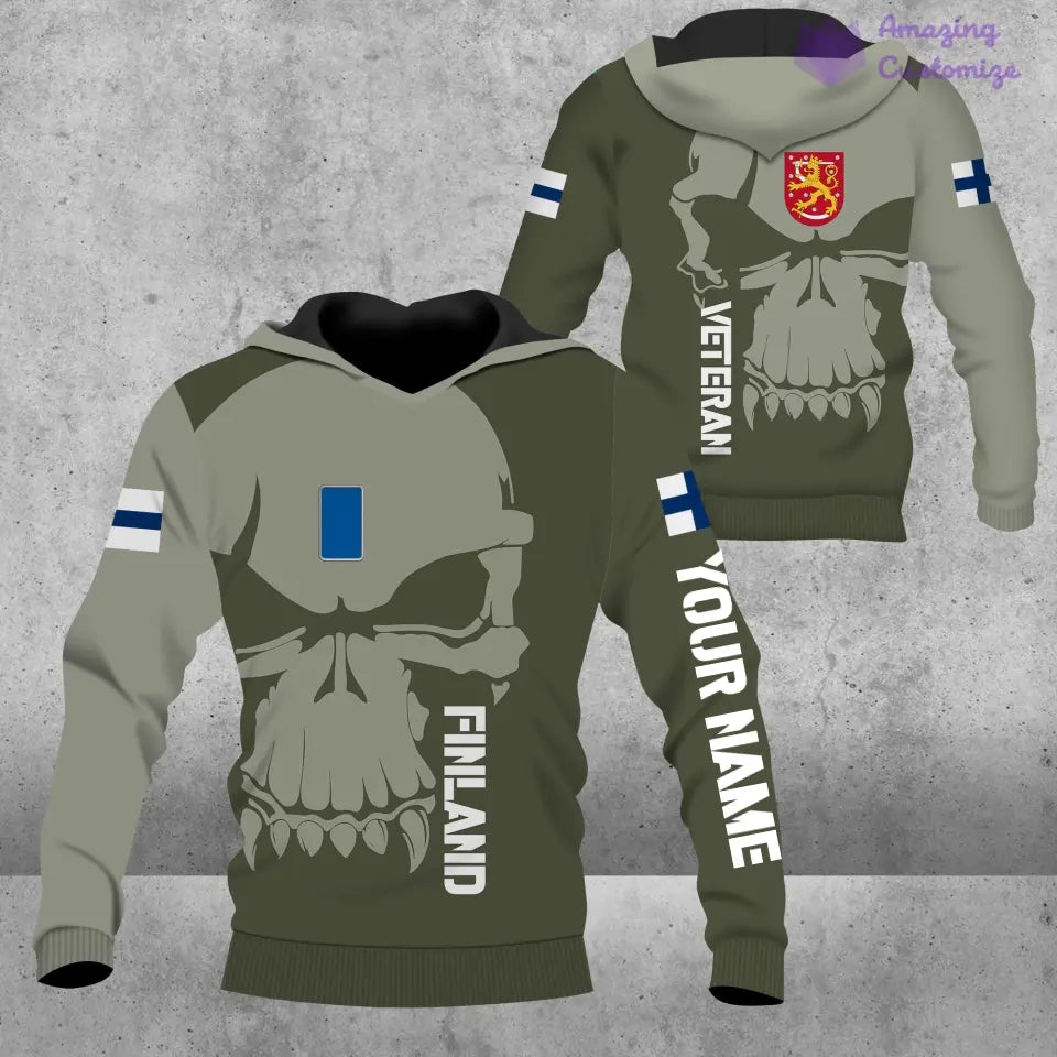 Personalized Finland Soldier/ Veteran Camo With Name And Rank Hoodie 3D Printed  - 17080416