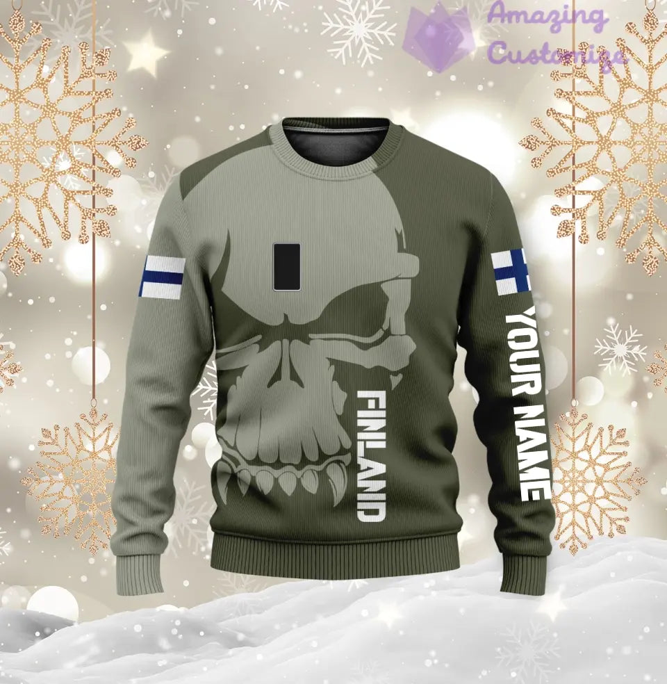 Personalized Finland Soldier/ Veteran Camo With Name And Rank Hoodie 3D Printed  - 17080416