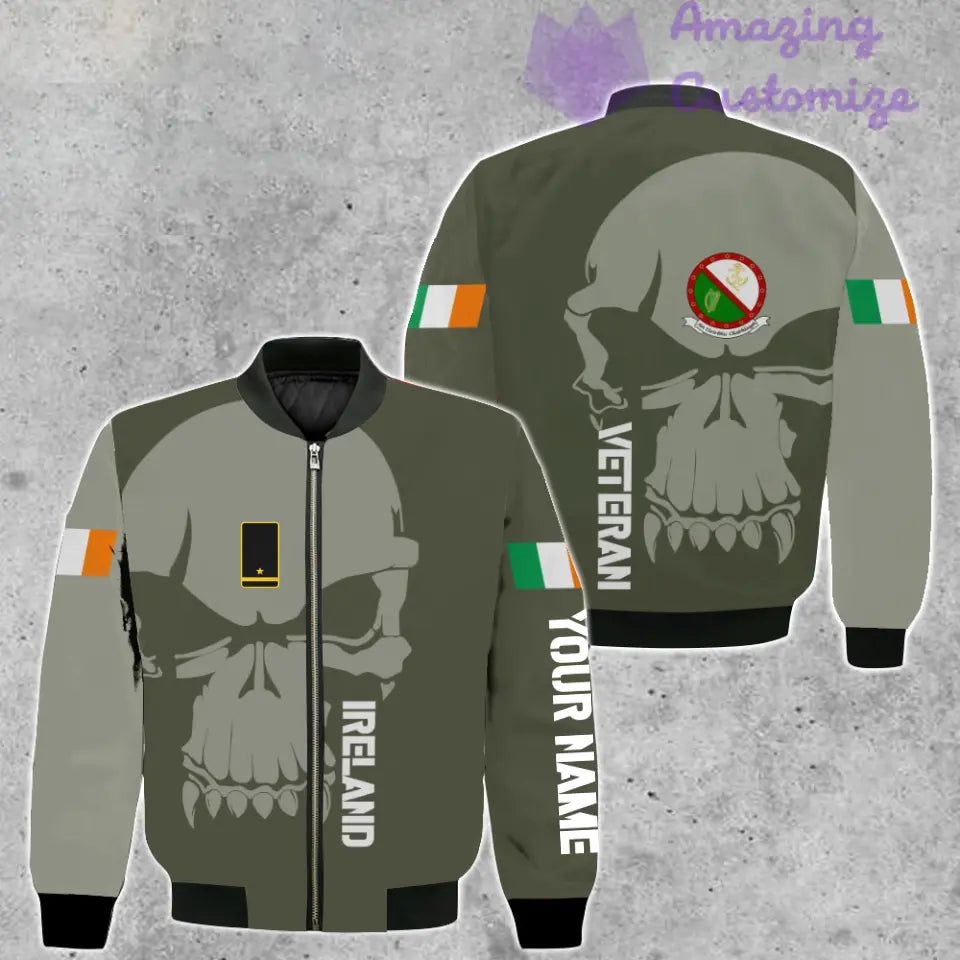 Personalized Ireland Soldier/ Veteran Camo With Name And Rank Hoodie 3D Printed  - 1602240001