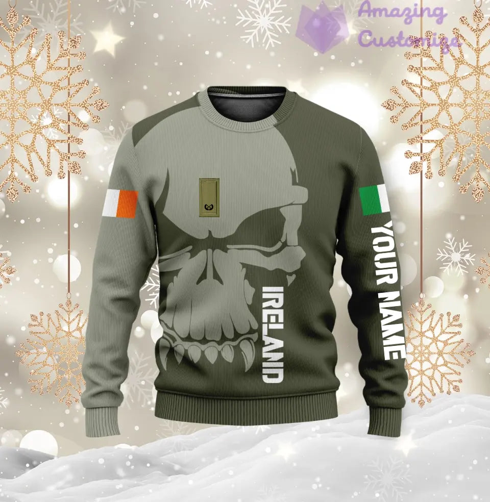 Personalized Ireland Soldier/ Veteran Camo With Name And Rank Hoodie 3D Printed  - 1602240001