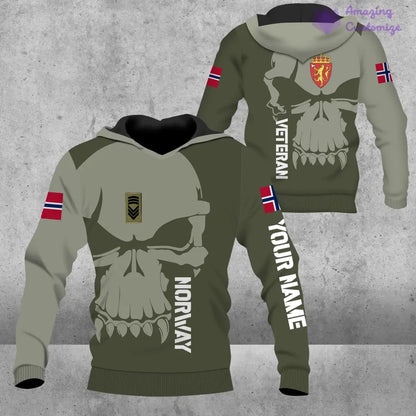 Personalized Norway Soldier/ Veteran Camo With Name And Rank Hoodie 3D Printed - 17080416