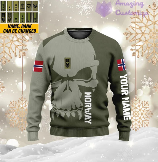 Personalized Norway Soldier/ Veteran Camo With Name And Rank Ugly Sweater 3D Printed - 1602240001