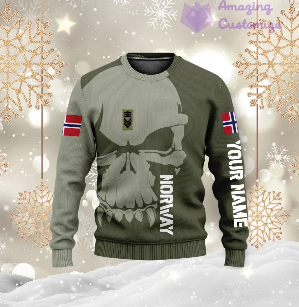 Personalized Norway Soldier/ Veteran Camo With Name And Rank Hoodie 3D Printed - 1602240001