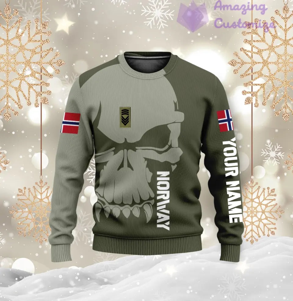 Personalized Norway Soldier/ Veteran Camo With Name And Rank Hoodie 3D Printed - 17080416