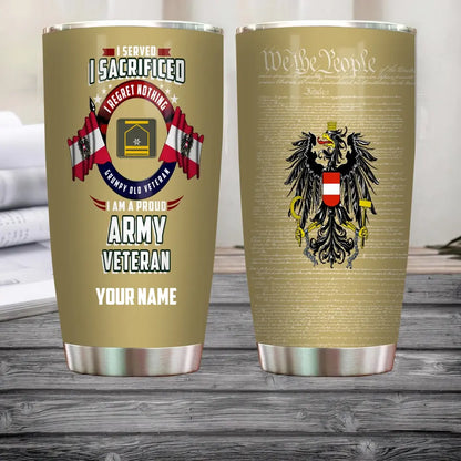 Personalized Austrian Veteran/ Soldier With Rank And Name Camo Tumbler All Over Printed - 2202240001