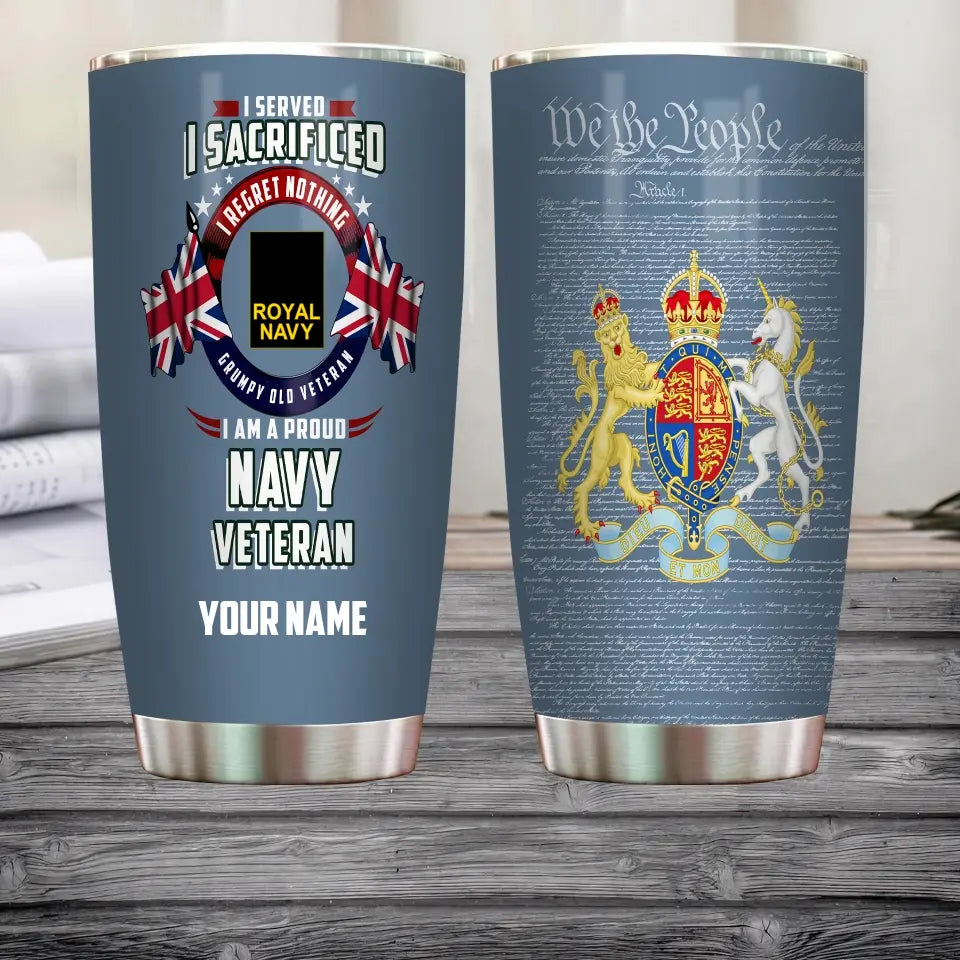 Personalized UK Veteran/ Soldier With Rank And Name Camo Tumbler - 2202240001