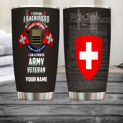 Personalized Swiss Veteran/ Soldier With Rank And Name Camo Tumbler All Over Printed - 2202240001