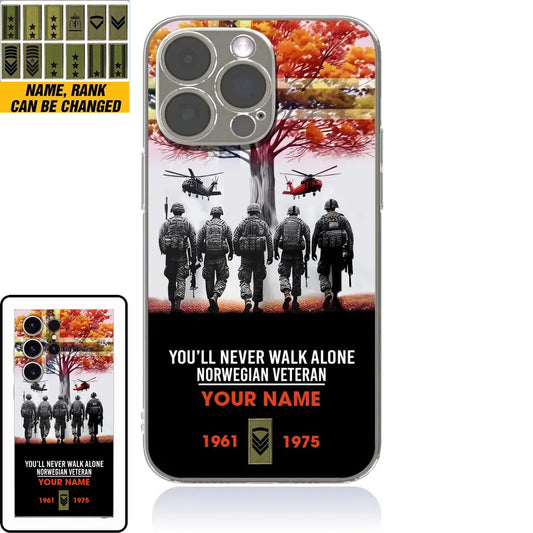 Personalized Norway Soldier/Veterans With Rank, Year And Name Phone Case Printed - 2302240001
