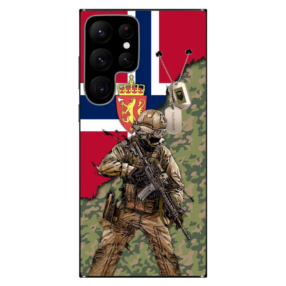Personalized Norway Soldier/Veterans With Rank And Name Phone Case Printed - 17089056