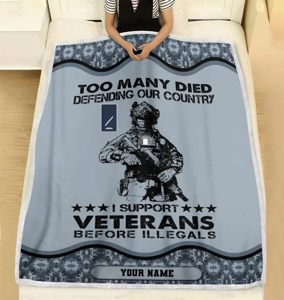 Personalized Ireland Soldier/ Veteran Camo With Name And Rank Fleece Blanket 3D Printed - 17084736