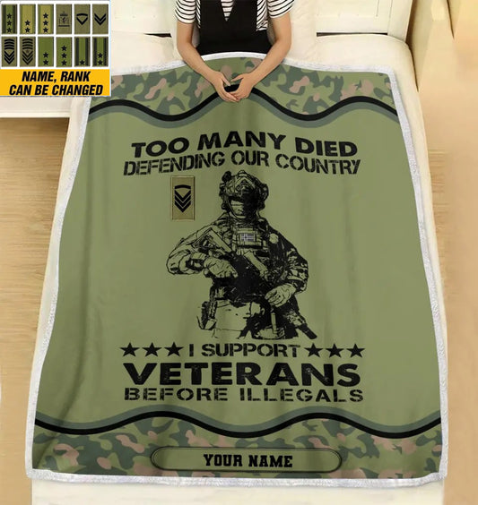 Personalized Norway Soldier/ Veteran Camo With Name And Rank Fleece Blanket 3D Printed - 2102240001