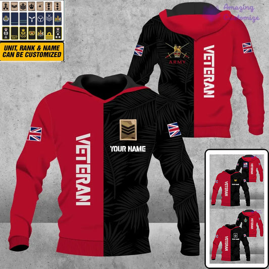 Personalized UK Soldier/ Veteran Camo With Name And Rank Hoodie 3D Printed  - 17090784