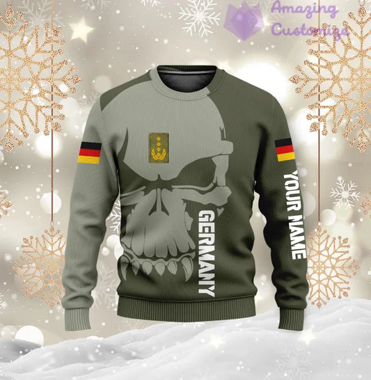 Pull moche personnalisé avec camouflage soldat/vétéran allemand avec nom et grade imprimé en 3D - 1602240001