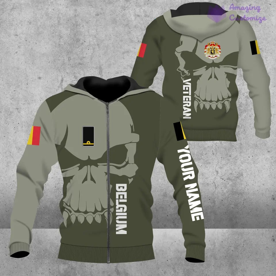 Personalized Belgium  Soldier/ Veteran Camo With Name And Rank Ugly Sweater 3D Printed  - 17080416