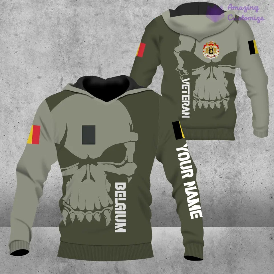 Personalized Belgium  Soldier/ Veteran Camo With Name And Rank Ugly Sweater 3D Printed  - 17080416