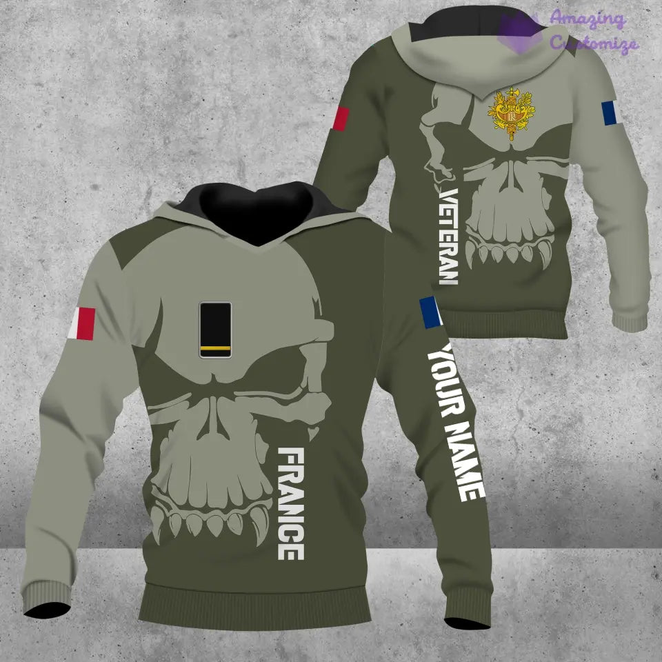 Personalized France Soldier/ Veteran Camo With Name And Rank Hawaii Shirt 3D Printed  - 17080416