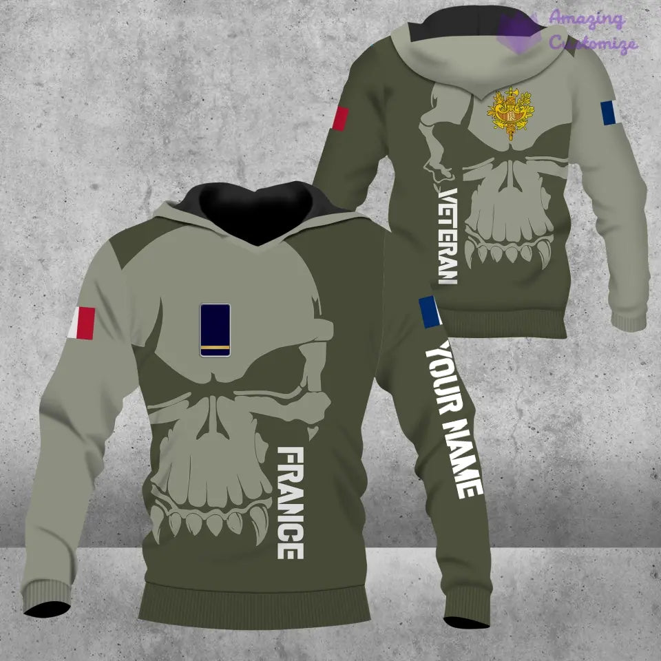 Personalized France Soldier/ Veteran Camo With Name And Rank Hawaii Shirt 3D Printed  - 17080416