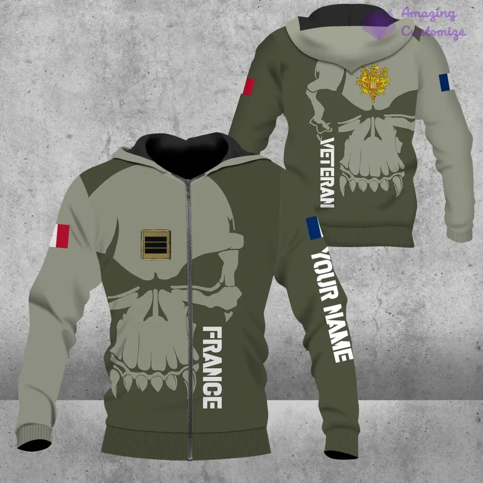 Personalized France Soldier/ Veteran Camo With Name And Rank Hawaii Shirt 3D Printed  - 17080416