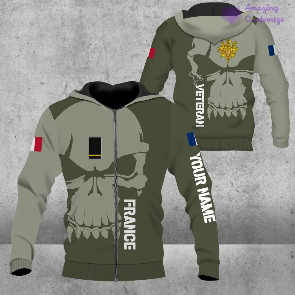 Personalized France Soldier/ Veteran Camo With Name And Rank Hawaii Shirt 3D Printed  - 17080416