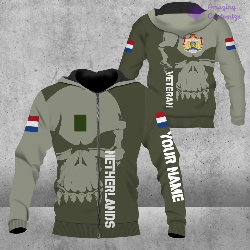 Personalized Netherlands Soldier/ Veteran Camo With Name And Rank Hawaii Shirt 3D Printed  - 17080416