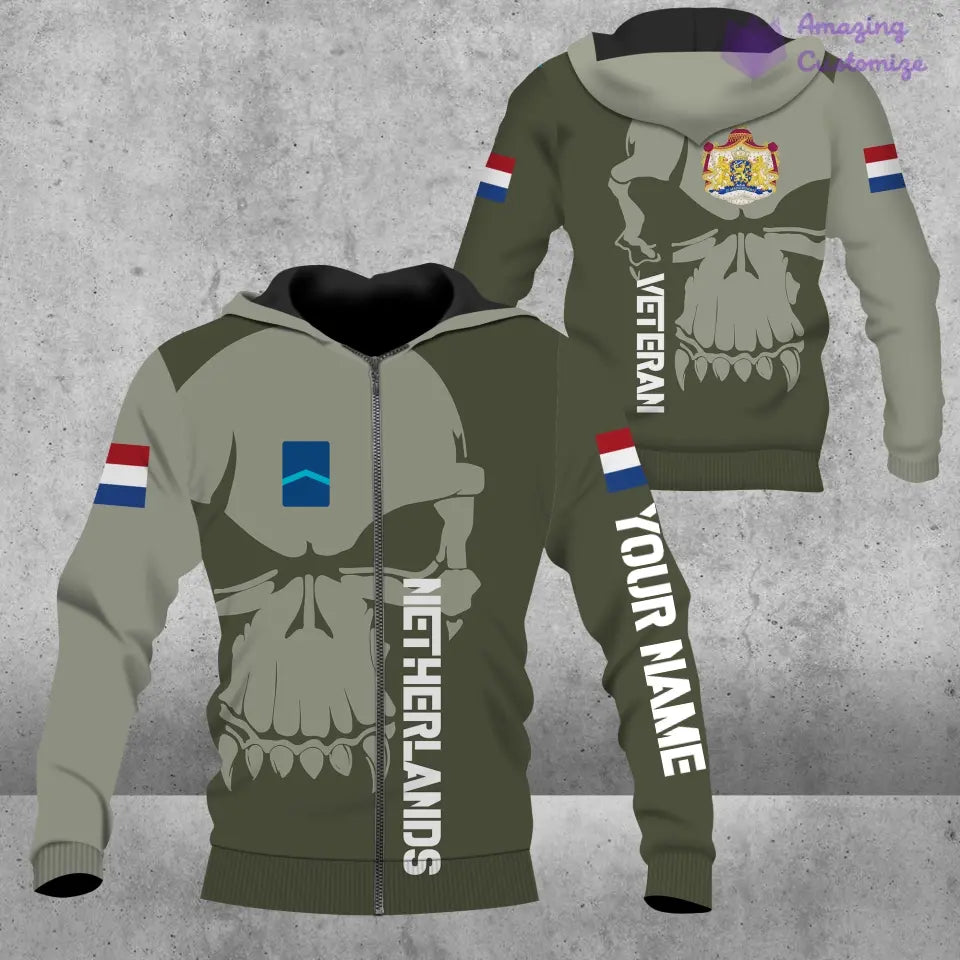 Personalized Netherlands Soldier/ Veteran Camo With Name And Rank Hawaii Shirt 3D Printed  - 17080416