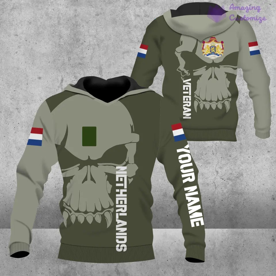 Personalized Netherlands Soldier/ Veteran Camo With Name And Rank Hawaii Shirt 3D Printed  - 17080416
