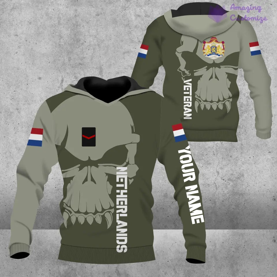 Personalized Netherlands Soldier/ Veteran Camo With Name And Rank Hawaii Shirt 3D Printed  - 17080416
