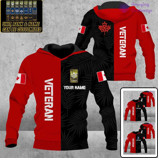 Personalized Canadian  Soldier/ Veteran Camo With Name And Rank Hoodie 3D Printed  - 2302240001