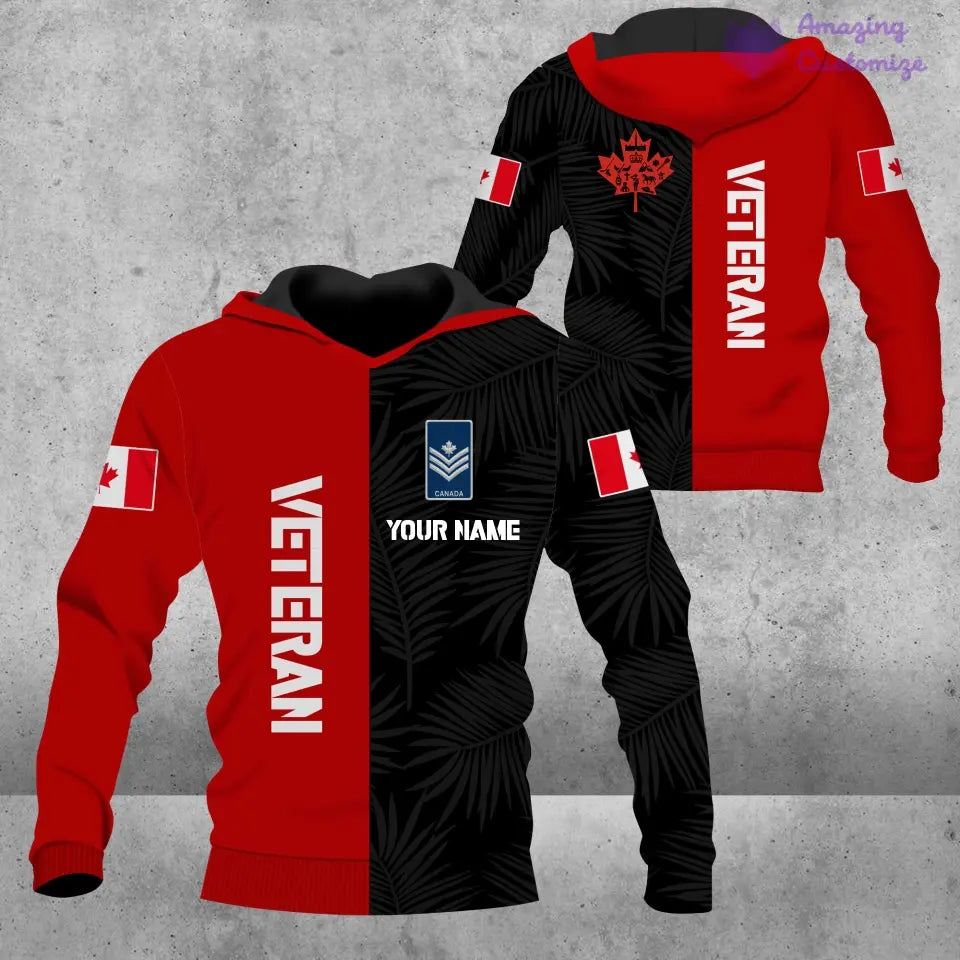 Personalized Canadian  Soldier/ Veteran Camo With Name And Rank Hoodie 3D Printed  - 2302240001