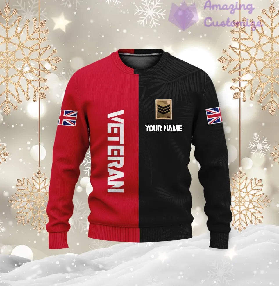 Personalized UK Soldier/ Veteran Camo With Name And Rank Hoodie 3D Printed  - 17090784