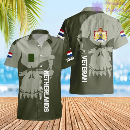 Personalized Netherlands Soldier/ Veteran Camo With Name And Rank Hawaii Shirt 3D Printed  - 17080416