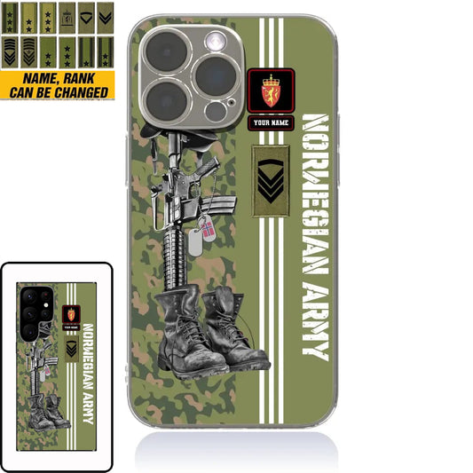 Personalized Norway Soldier/Veterans With Rank, Name Phone Case Printed - 0403240001