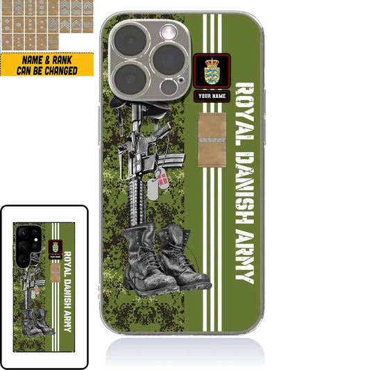 Personalized Denmark Soldier/Veterans With Rank, Name Phone Case Printed - 0403240001