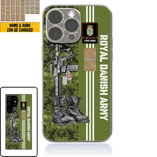 Personalized Denmark Soldier/Veterans With Rank, Name Phone Case Printed - 17095104
