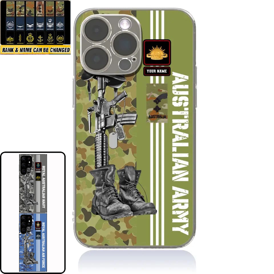 Personalized Australian Soldier/Veterans With Rank, Name Phone Case Printed - 17095104