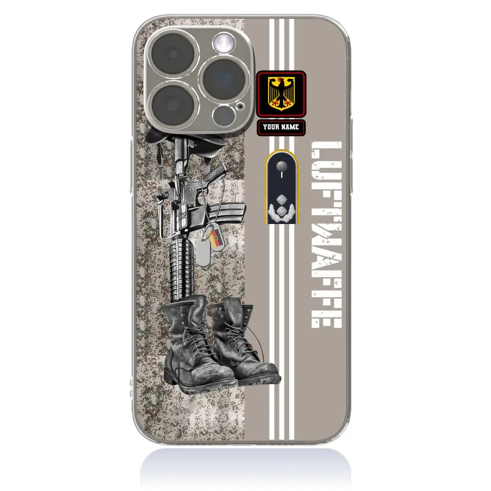 Personalized Germany Soldier/Veterans With Rank, Name Phone Case Printed - 0403240001
