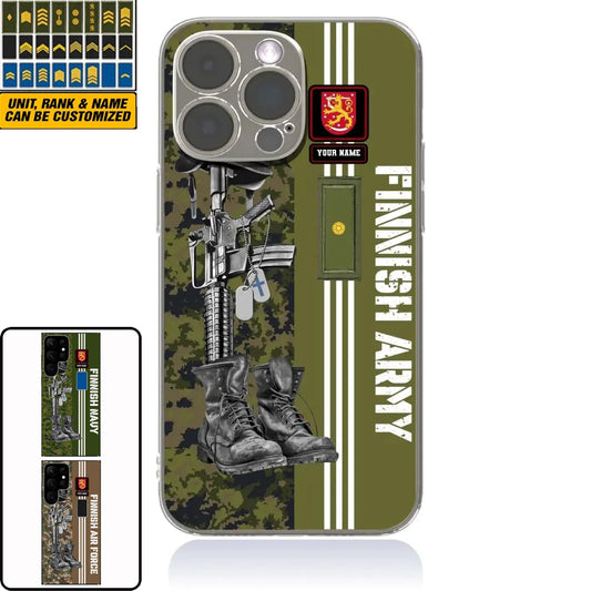 Personalized Finland Soldier/Veterans With Rank, Name Phone Case Printed - 0403240001