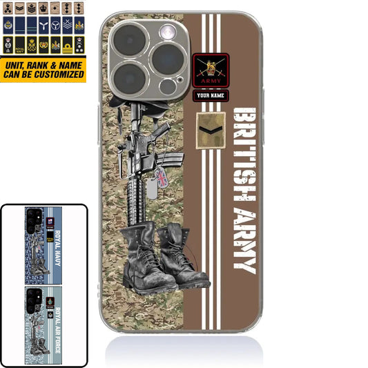 Personalized UK Soldier/Veterans With Rank, Name Phone Case Printed - 17095104