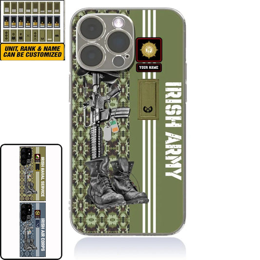 Personalized Ireland Soldier/Veterans With Rank, Name Phone Case Printed - 17095104