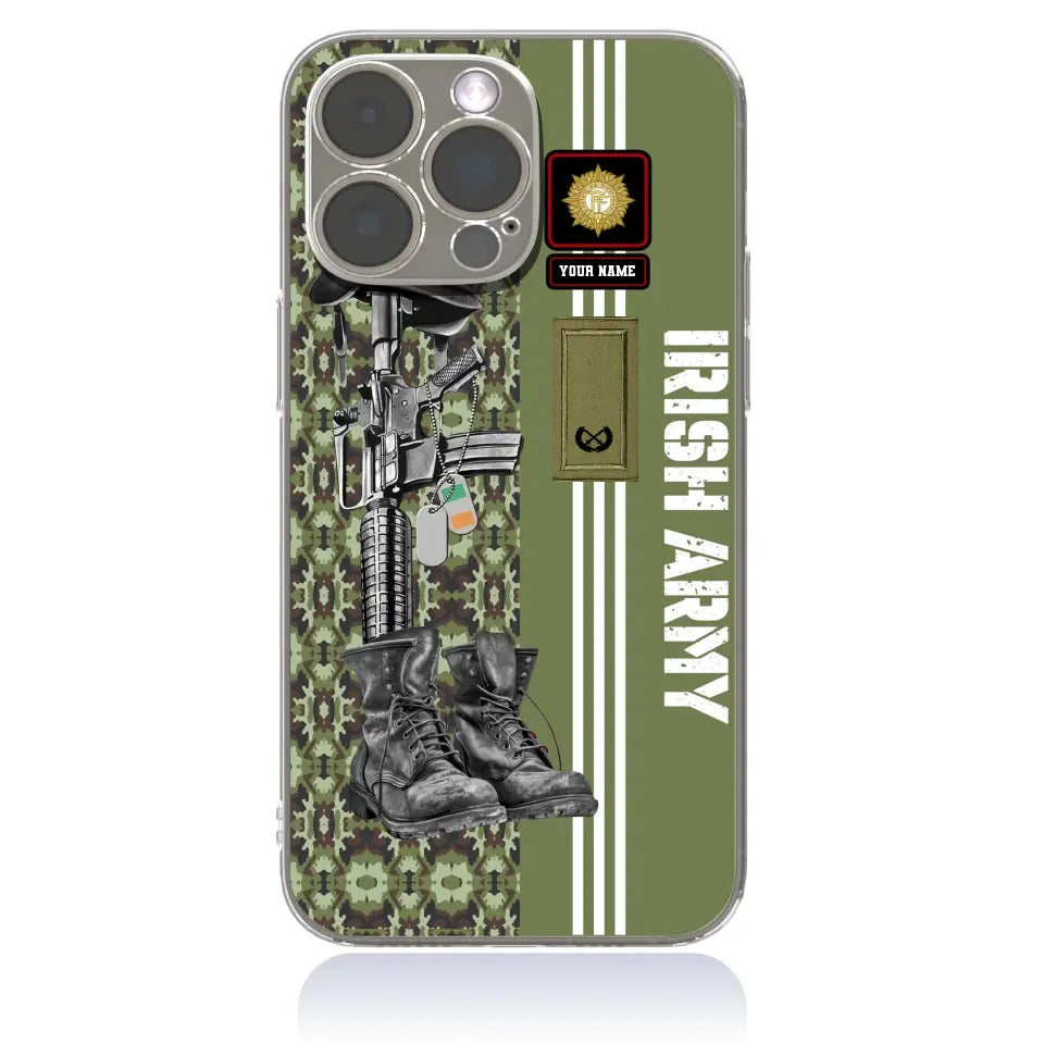 Personalized Ireland Soldier/Veterans With Rank, Name Phone Case Printed - 17095104